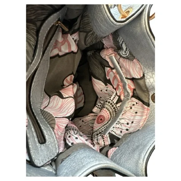 Silver & Gold Tone Chain-Trimmed Shoulder Bag - Picture 4 of 11